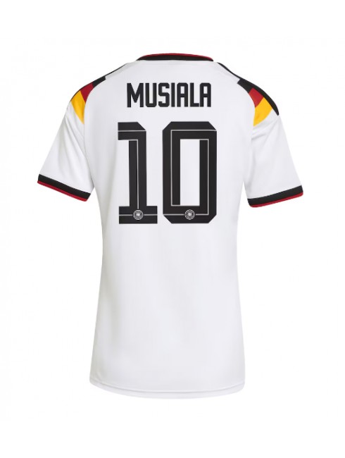 Deutschland Jamal Musiala #10 Heimtrikot für Frauen WM 2026 Kurzarm Deutschland Jamal Musiala #10 Heimtrikot für Frauen WM 2026 Kurzarm